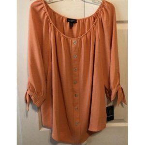 NWT Women's I.N. Studio Dressy Scoop Neck Top 1X